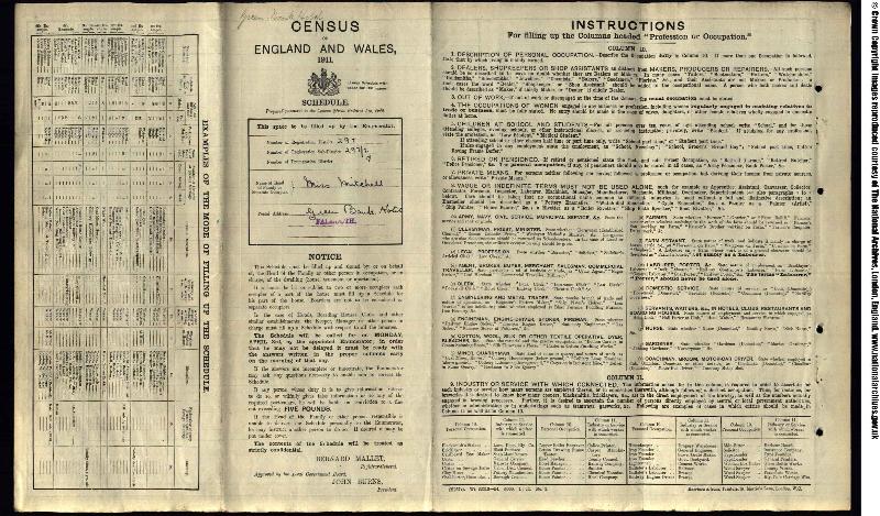Collis (John Tucker) 1911 Census Address